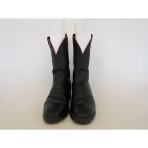 JUSTIN Mens Size 6 D Black Leather Bullhide Western Cowboy Boots s-l400.jpg main image 4